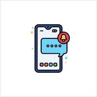 A phone with a bell and a message icon vector