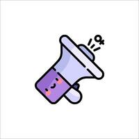 A purple megaphone icon on a white background vector