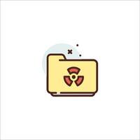 A folder with a radioactive symbol on it vector