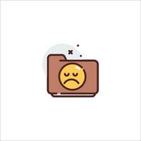 A folder with a sad face icon vector