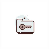 A folder with a key icon vector