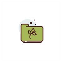 A folder with a leaf on it and a plant inside vector