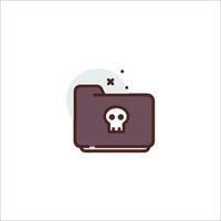 A folder with a skull on it vector