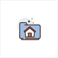 A house icon with a file folder and a house inside vector