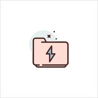 A folder with a lightning bolt on it vector