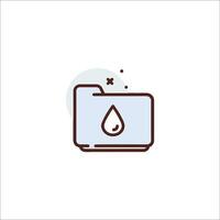 A folder with a drop icon vector
