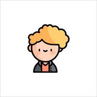 A cartoon character with blonde hair and a jacket vector