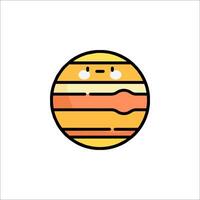 A cartoon planet with a face and a smile vector