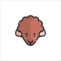 A sheep head icon on a white background vector