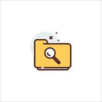 A folder with a magnifying glass icon vector