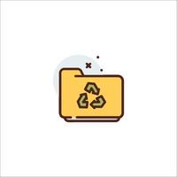 A folder with a recycle symbol on it vector