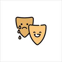Two theater masks with tears on them vector
