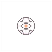 A globe with an eye on it vector