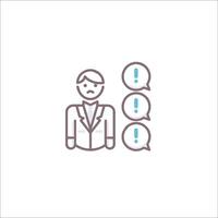 A man with speech bubbles on his face vector