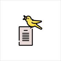 A bird sitting on top of a document vector