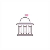 A building with a flag on top vector