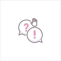 Two speech bubbles with question marks on them vector