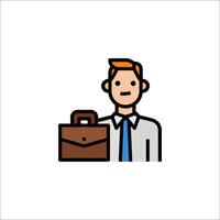 Businessman with briefcase icon illustration vector