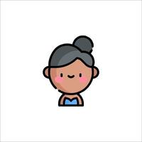 An icon of a woman with a ponytail vector