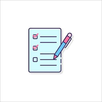 Checklist icon with pen and checkbox vector