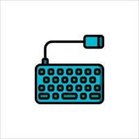 A computer keyboard with a cord connected to it vector