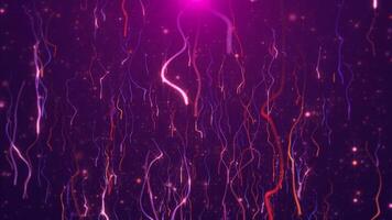 Fun party and celebration background animation with colorful falling streamers and shiny glittering star particles. Full HD, looping background ideal for party invitations and event promotions. video