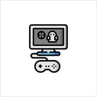 A computer monitor with a game controller and a mouse vector