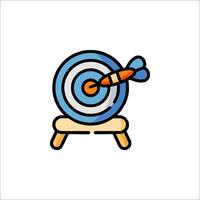 Target icon with dart and arrow on a stand vector