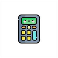 A cartoon calculator icon on a white background vector