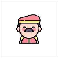 A cartoon character with a mustache and a hat vector