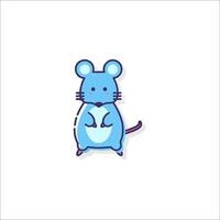 A cute blue mouse with a white background vector
