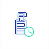 A receipt and clock icon vector