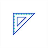 A blue triangle with a ruler on it vector