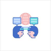Two people are talking to each other with speech bubbles vector