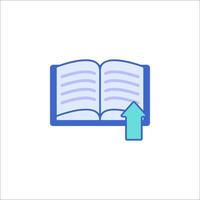 A book with an arrow pointing up and a blue arrow pointing down vector