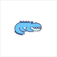 A blue crocodile icon on a white background vector