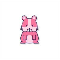 A pink hamster with a white background vector