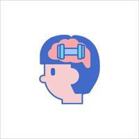 A person with a dumbbell in their head vector