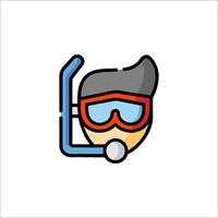 A man with goggles and a mask on a white background vector