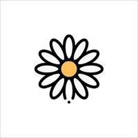 A simple flower logo with a yellow center vector