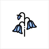 A blue flower with leaves on it vector