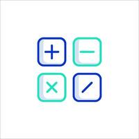 A calculator icon with four different colors vector