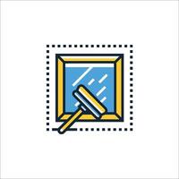 A window with a paintbrush icon vector