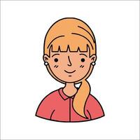 A woman avatar with a ponytail and a ponytail vector