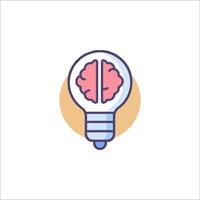 Light bulb with brain inside, illustration vector