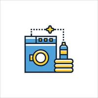 A laundry machine and a bottle of water vector