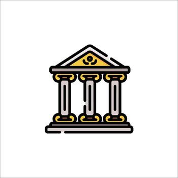 un edificio con columnas y pilares vector