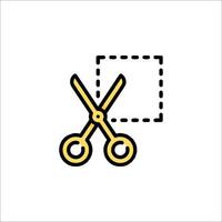 Scissors and square icon illustration vector