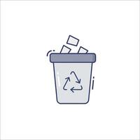 A trash can with a recycling symbol on it vector
