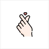 A hand with a heart on it, with a finger pointing to it vector